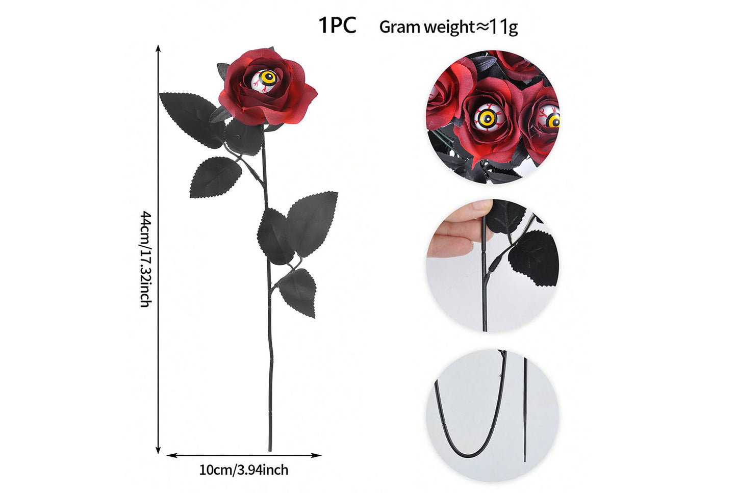 Halloween Scary Rose Decorations (10-Pack)