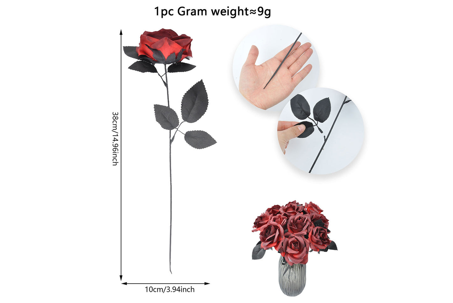 Halloween Scary Rose Decorations (10-Pack)