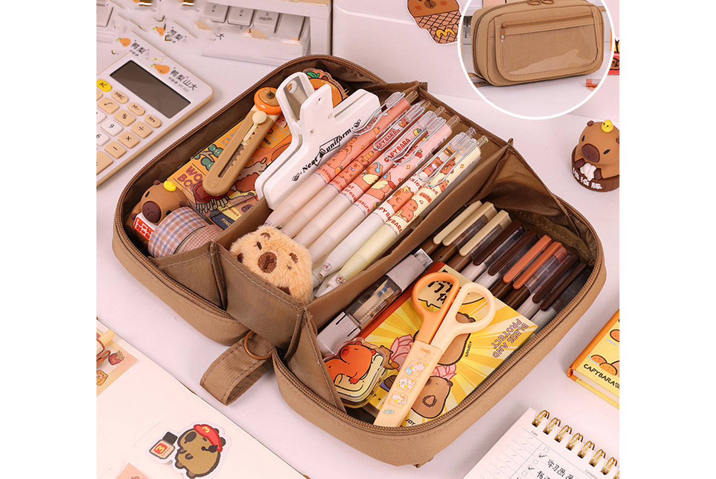 Large Capacity Flip-Top Pencil Case
