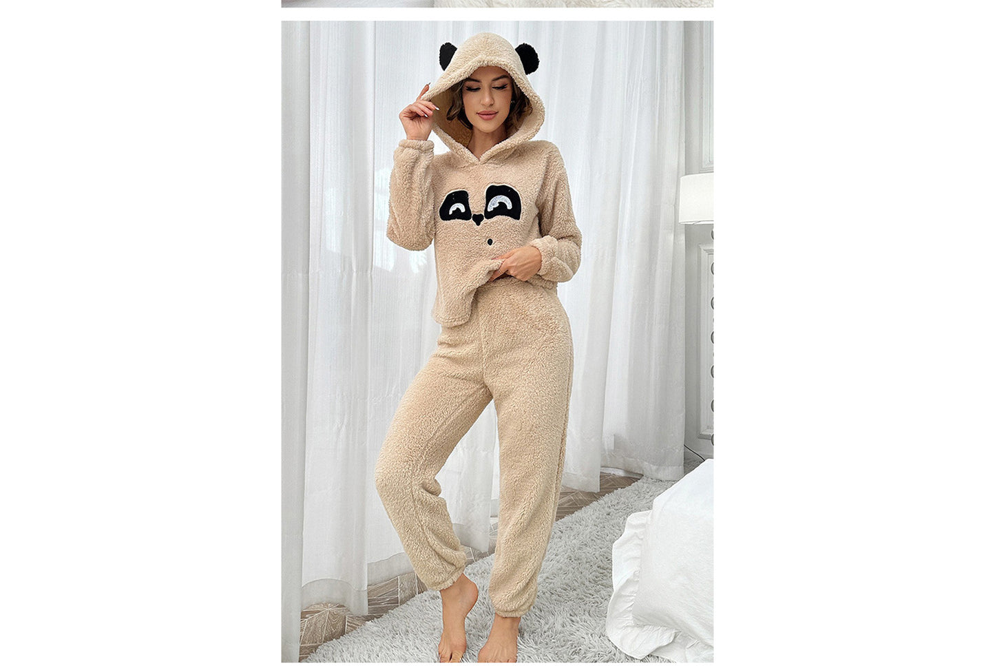 **Thickened, Warm, Soft, and Hooded Pajama Set for Women**