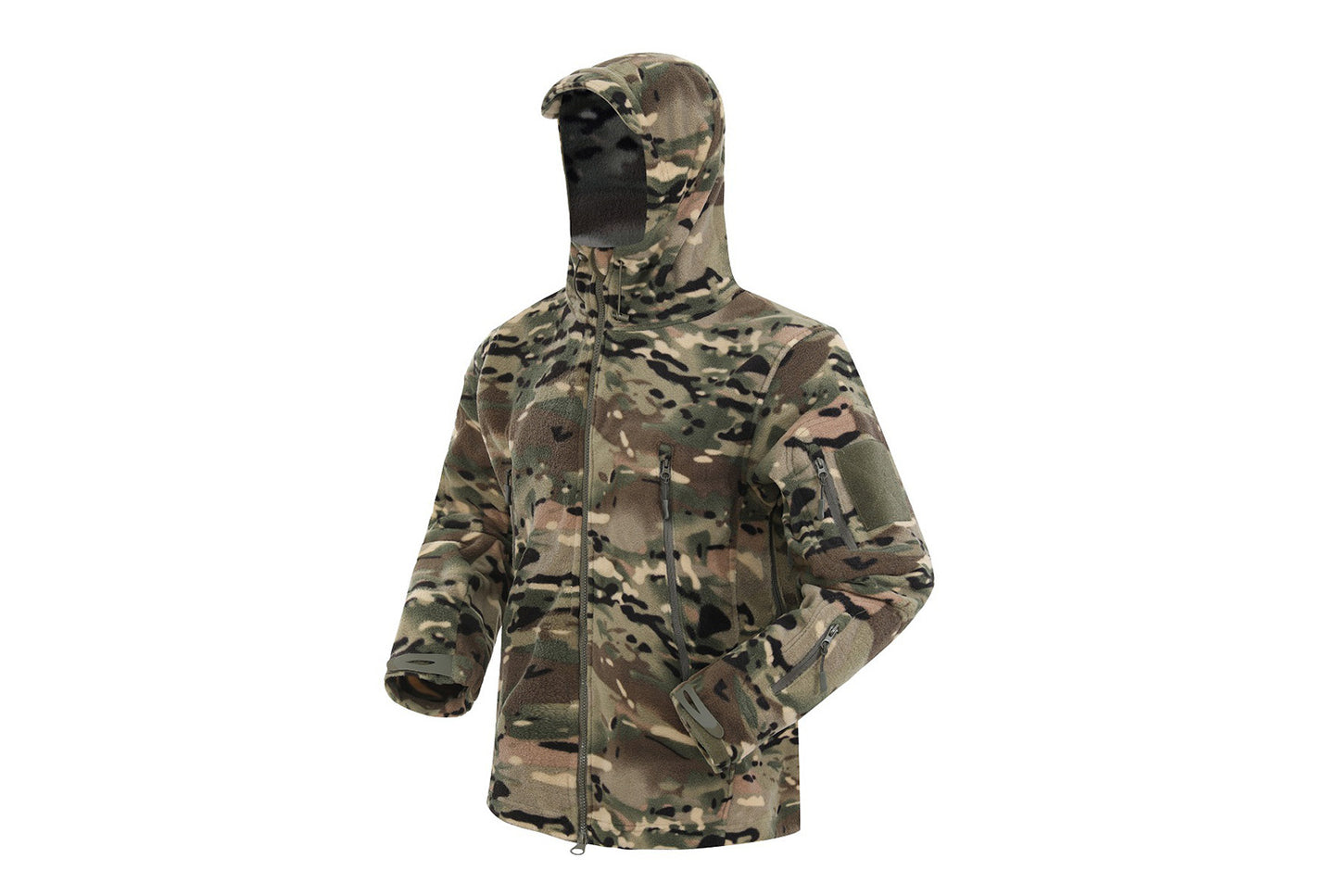 Men's Tactical Camouflage Fleece Hooded Jacket