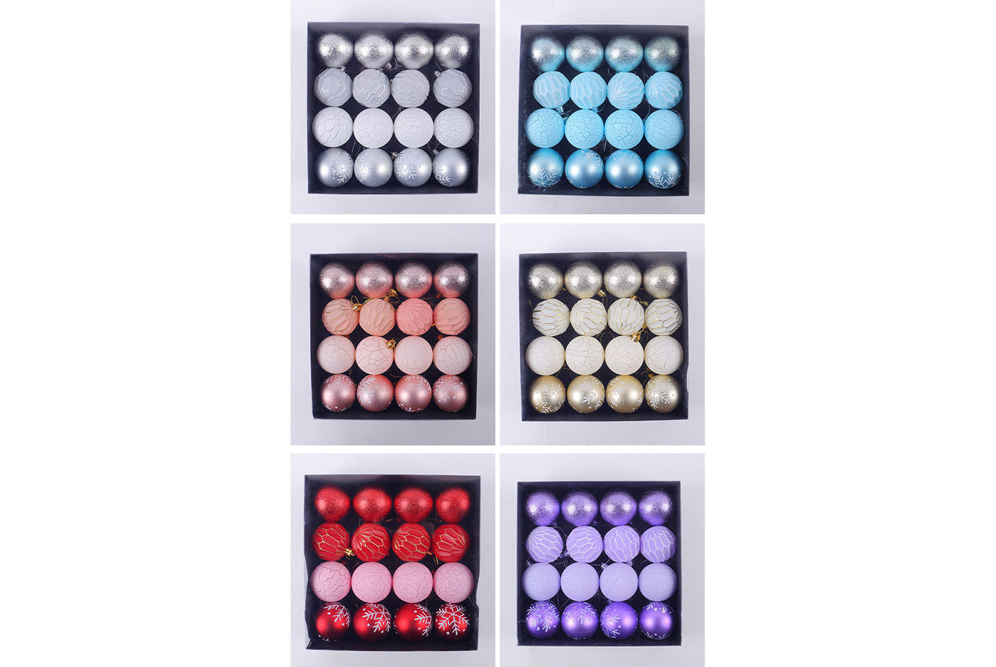 Painted Christmas Ball Pendant Set - Shaped Christmas Tree Decoration