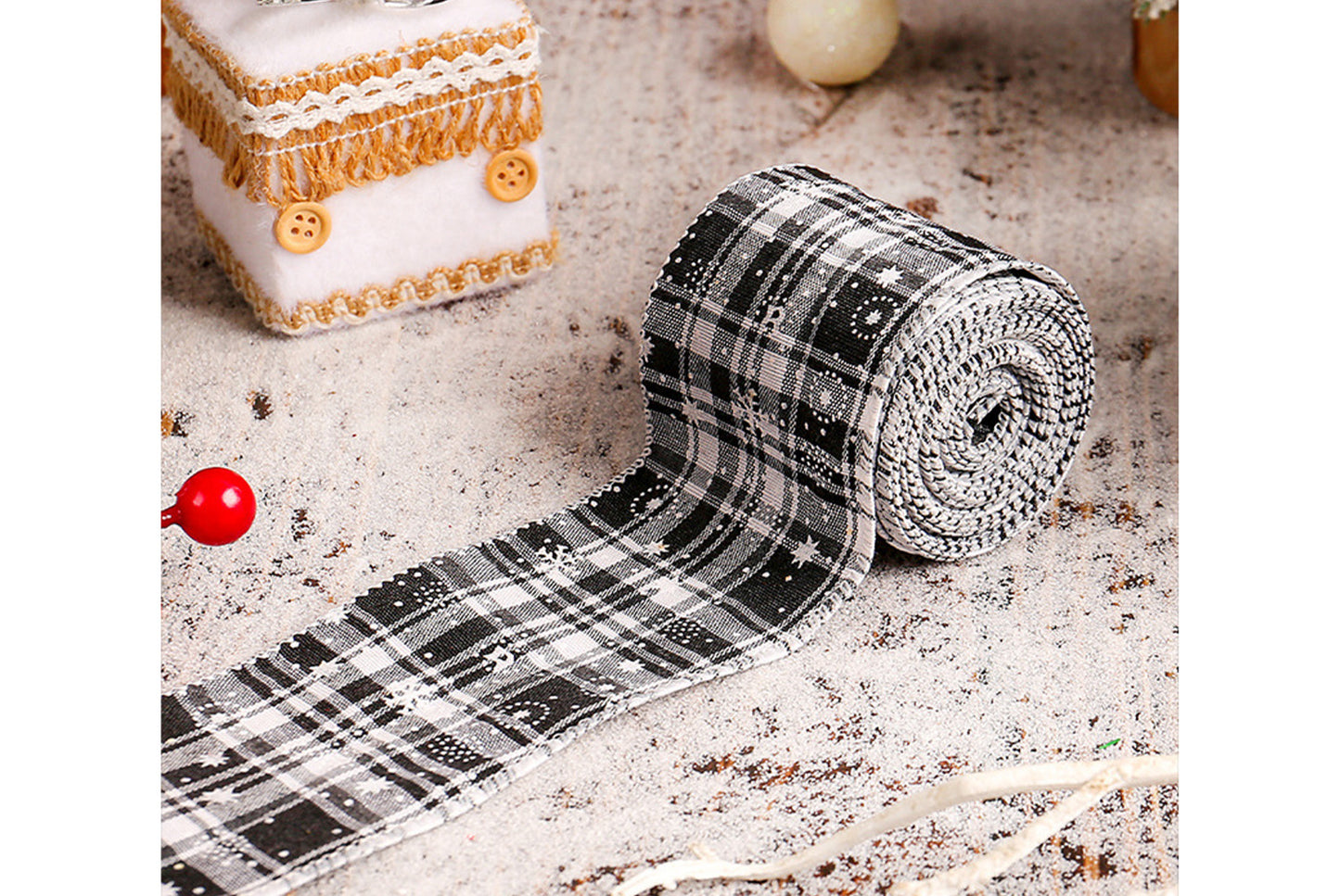 Christmas Snowflake Plaid Ribbon