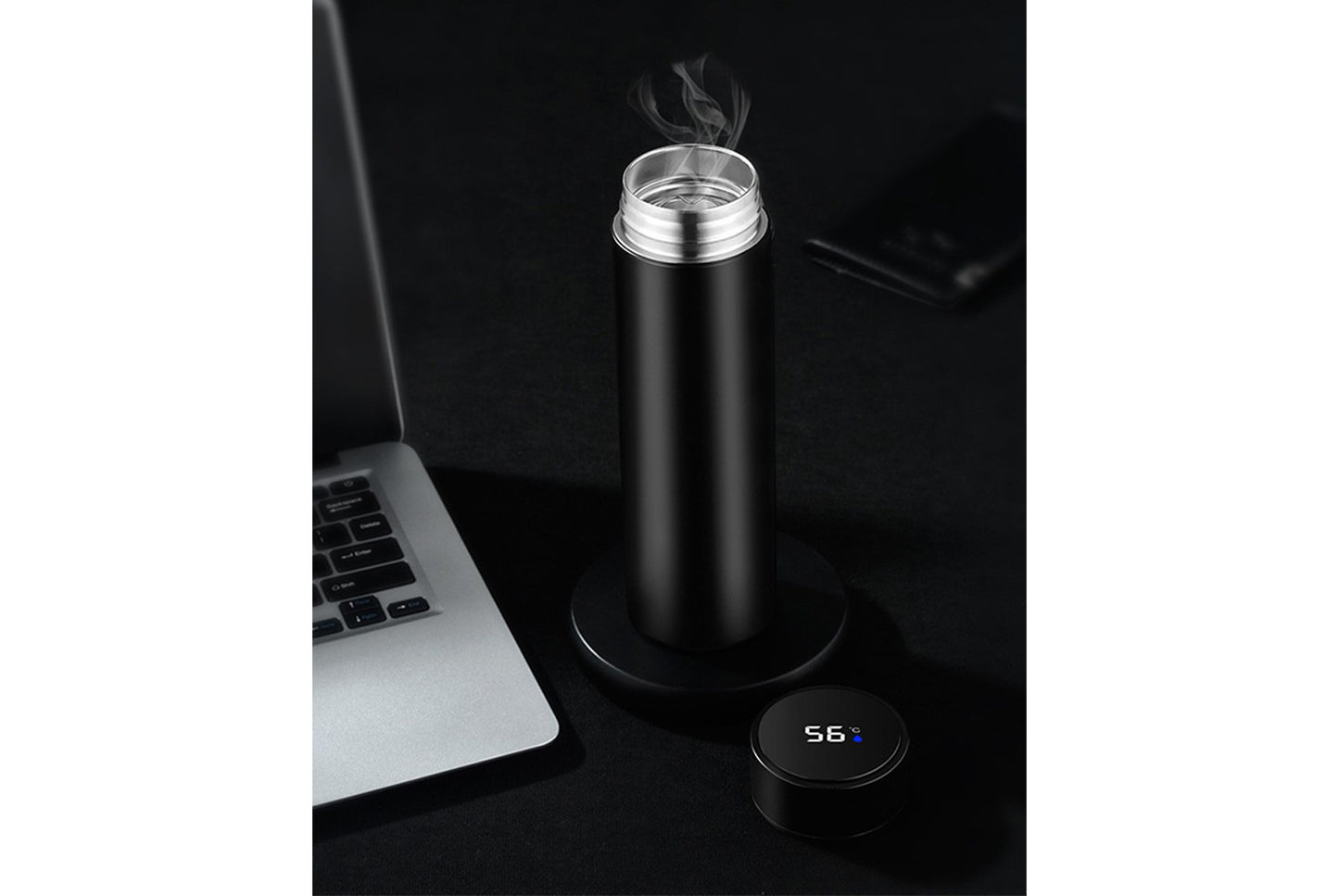 **304 Stainless Steel Smart Temperature-Insulated Water Bottle (Black 500ml)**