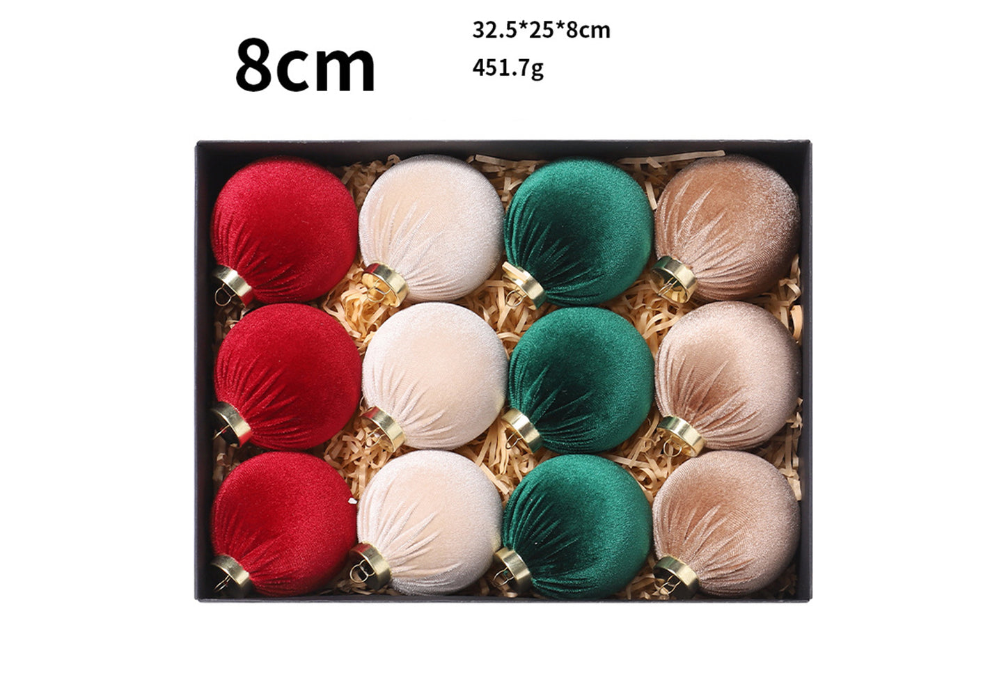 8cm/12 Cloth-Wrapped Christmas Ball Gift Pack