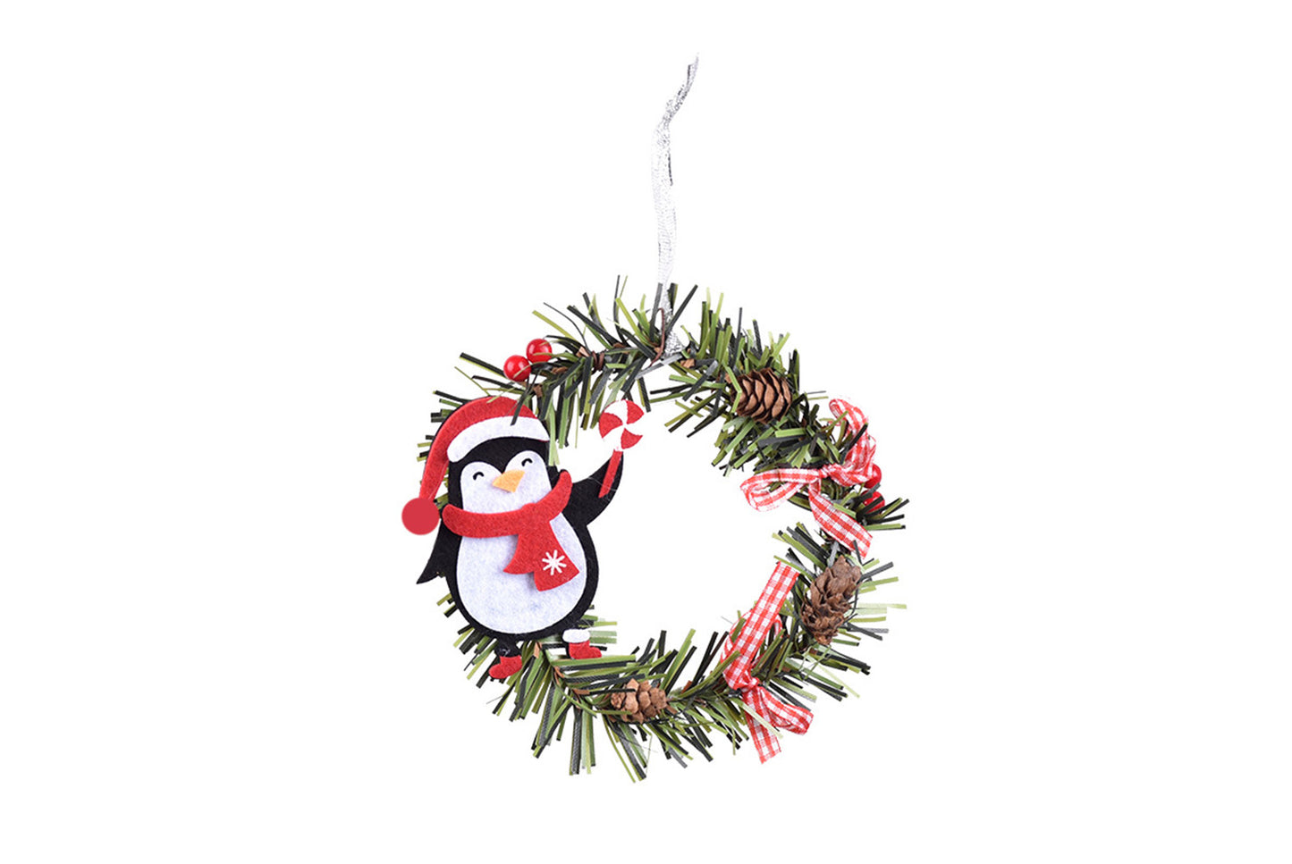 **Christmas PVC Wreath Pendant - Pine Cone Decoration**