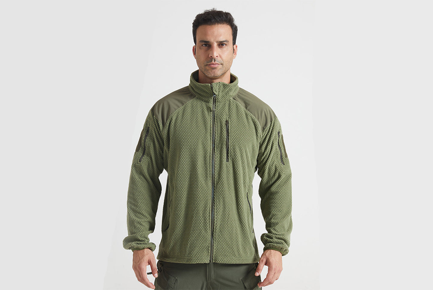 **Men's Tactical Fleece Jacket Stand Collar Liner**