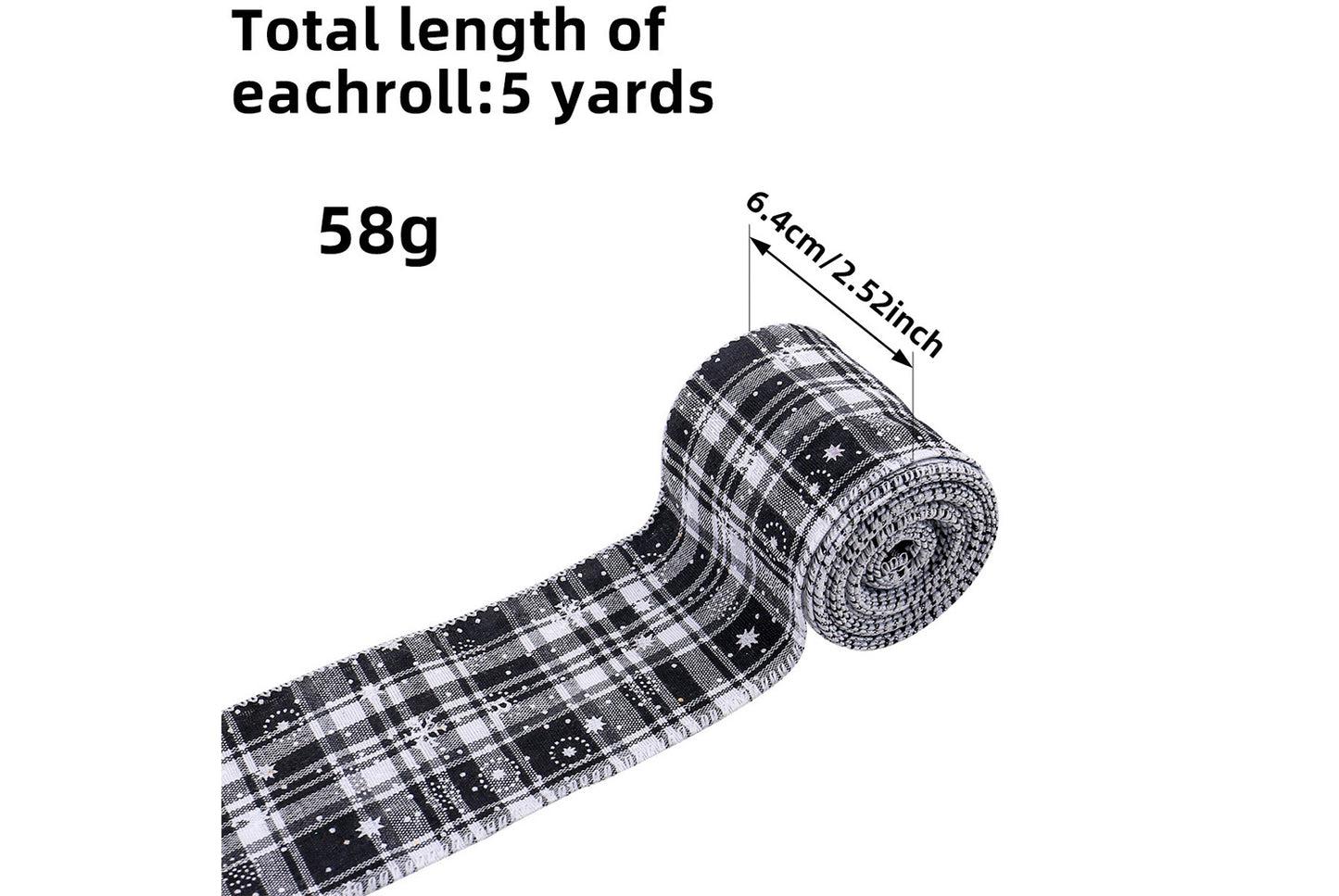 Christmas Snowflake Plaid Ribbon