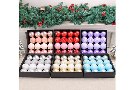 Painted Christmas Ball Pendant Set - Shaped Christmas Tree Decoration
