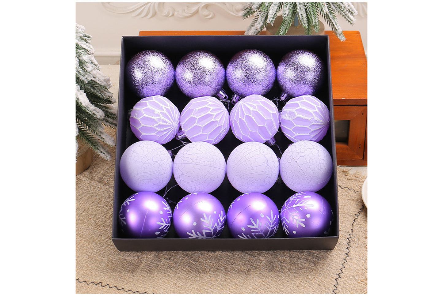 Painted Christmas Ball Pendant Set - Shaped Christmas Tree Decoration