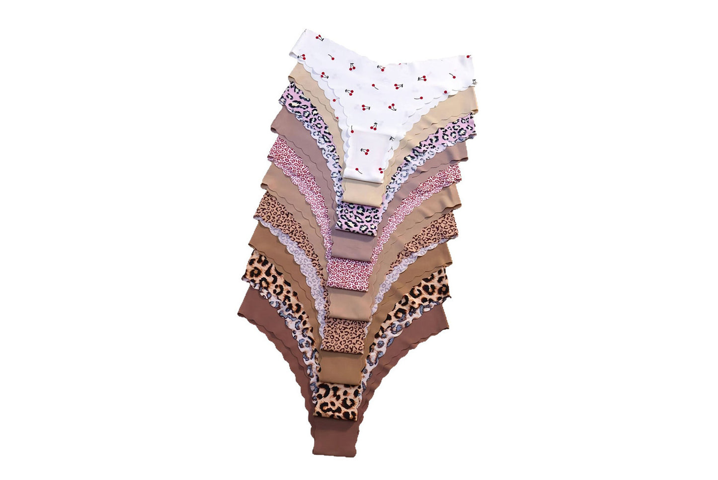 10-Pack Women's Seamless Printed Triangle Panties
