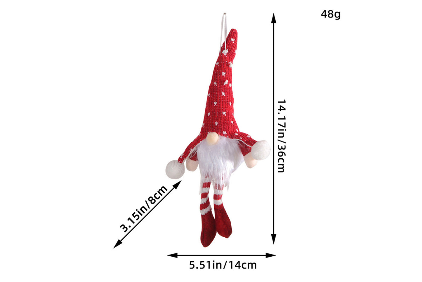 Christmas Forest Old Man Pendant - Knitted Hat Seated Faceless Doll Decoration