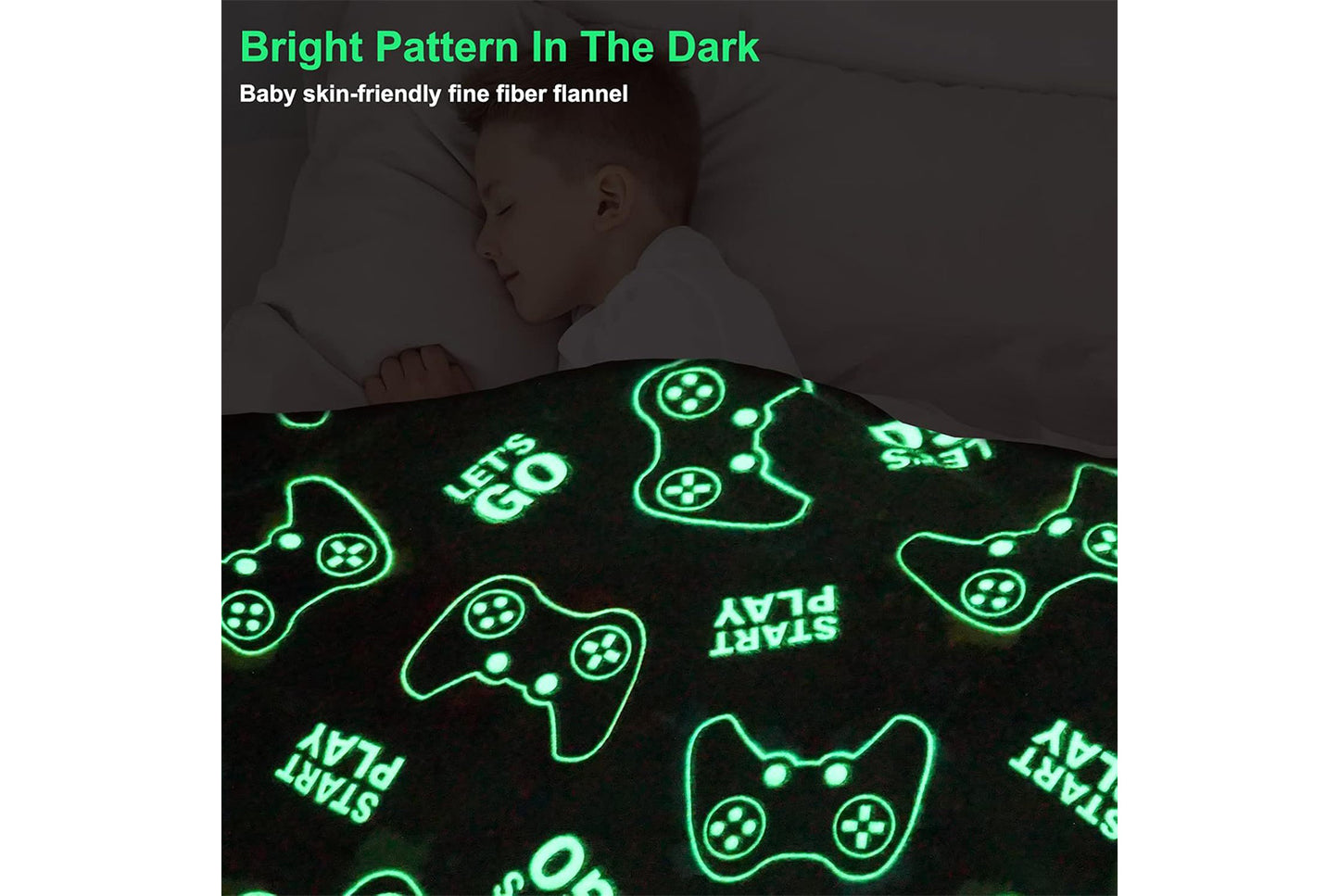 **Glow-in-the-Dark Flannel Blanket (Multiple Sizes Available)**