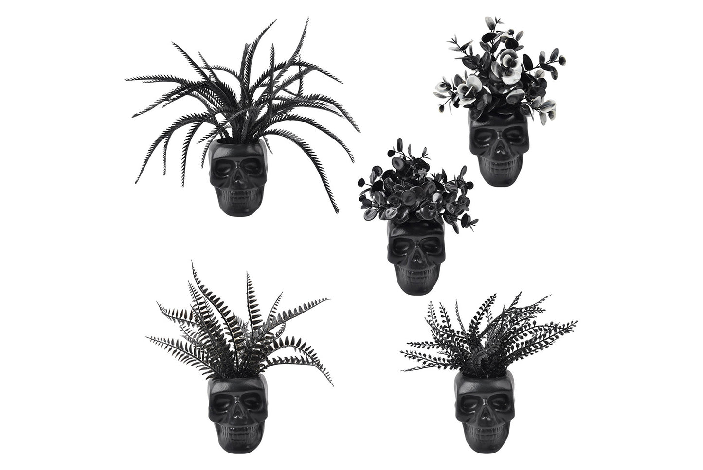 Halloween Simulated Plant Pots | Skull/White Pot/Succulent Series