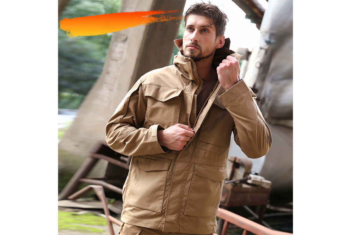 **M65 Tactical Mid-Length Windproof and Waterproof Jacket**