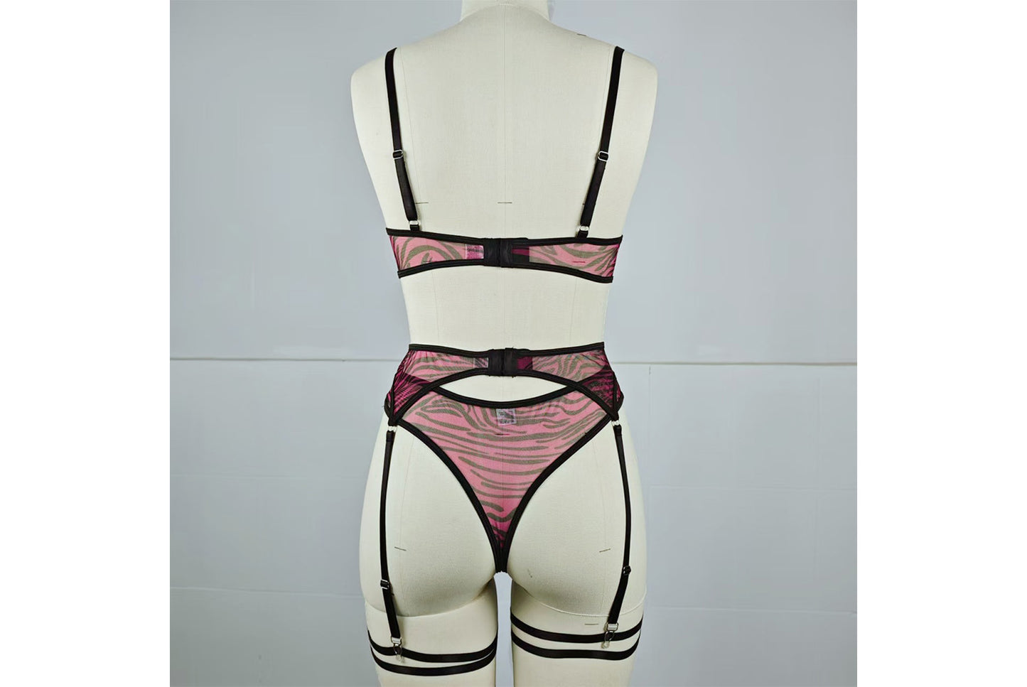 **Sexy Thin Patterned Bra Set - Mesh Printed Underwire Bra**