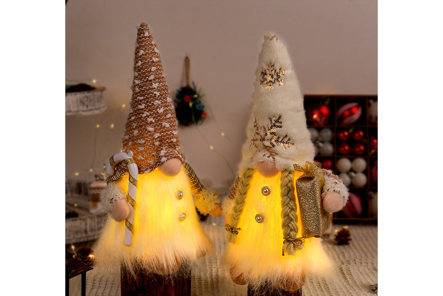 Sequined Plush Faceless Doll Ornament