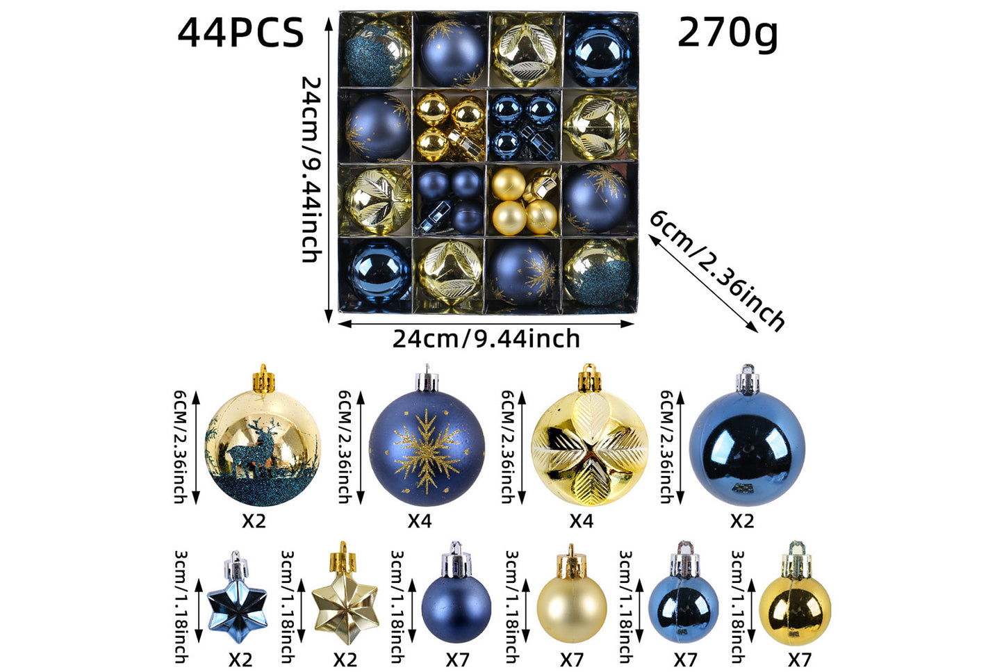 *Electroplating Shaped Christmas Ball Pendant