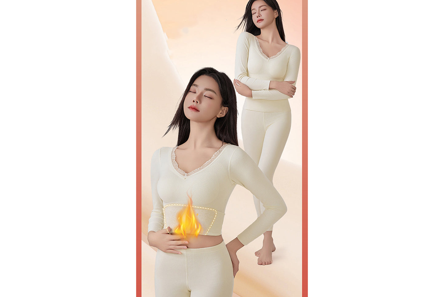 **Women's 7A Antibacterial Thermal Bra Set (Fixed Cup)**