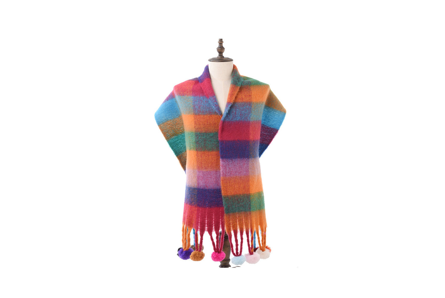 **Plaid Striped Thickened Scarf**