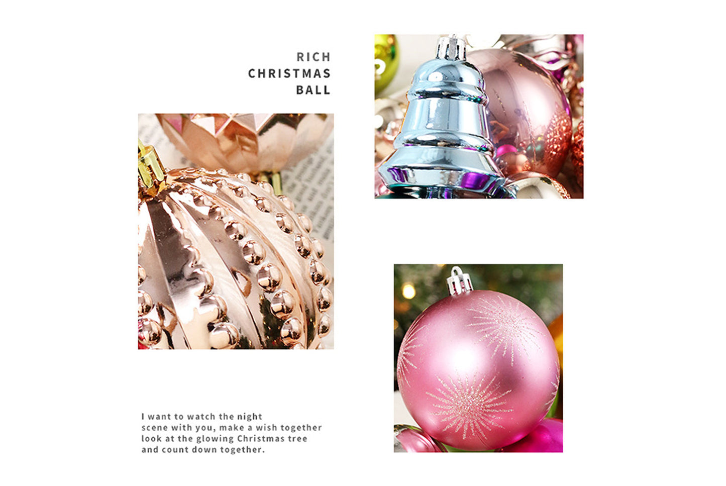 75 Randomly Painted Electroplated Christmas Ball Set