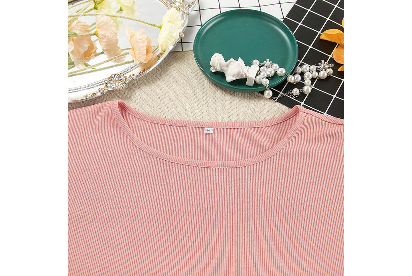 Girl-Style Knitted Midriff-Baring Pajama Set