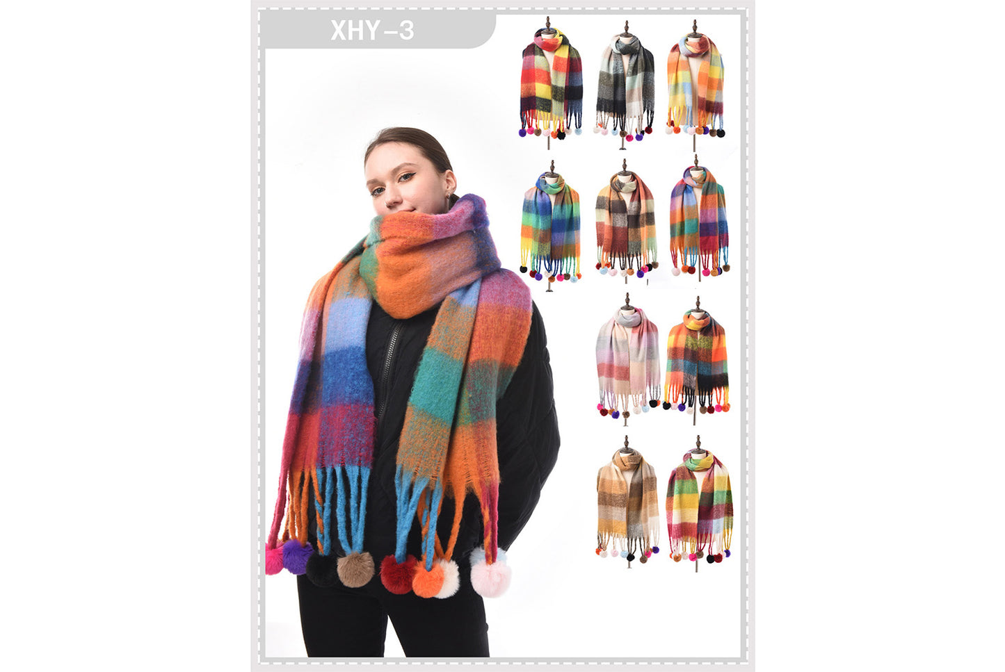 **Plaid Striped Thickened Scarf**