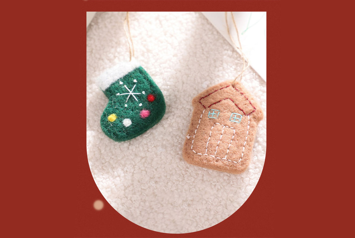 Santa Claus and Snowman Felt Pendant Gift Box