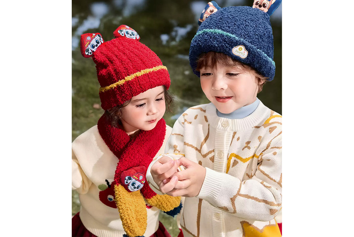 Children's Warm Half-Fleece Knit Hat
