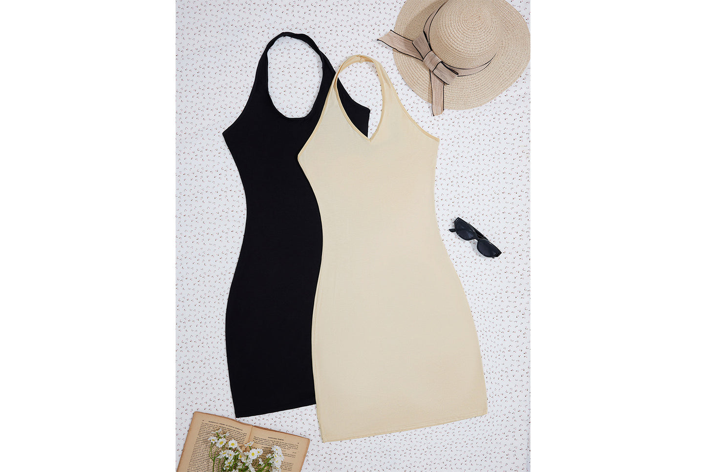 **Solid Color Slimming Dress, Waist-Lifting Slip Dress**