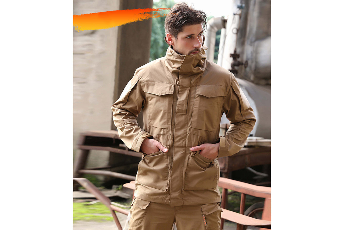 **M65 Tactical Mid-Length Windproof and Waterproof Jacket**