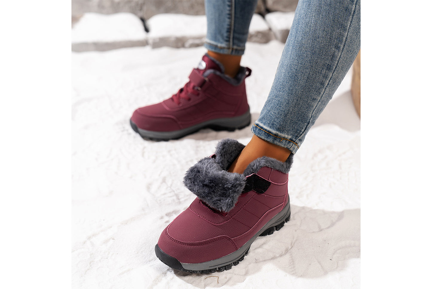Women's Winter Thickened Anti-Slip Ski Boots