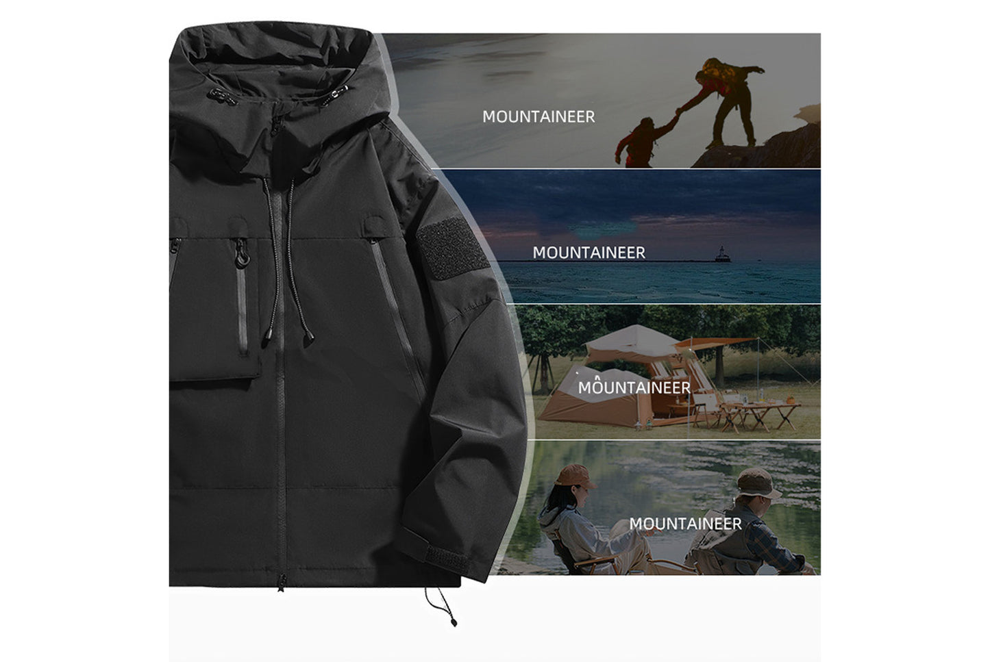 **Men's Three-Proof Waterproof Jacket (Multiple Colors Available, S-3XL)**