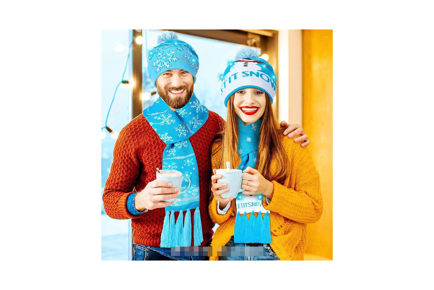 Christmas LED Jacquard Hat and Scarf Set