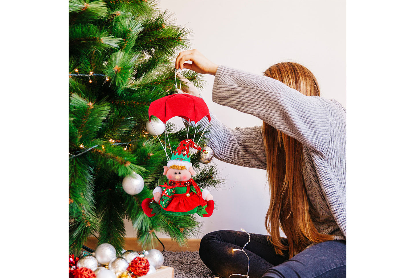 Christmas Parachute Figure Pendant