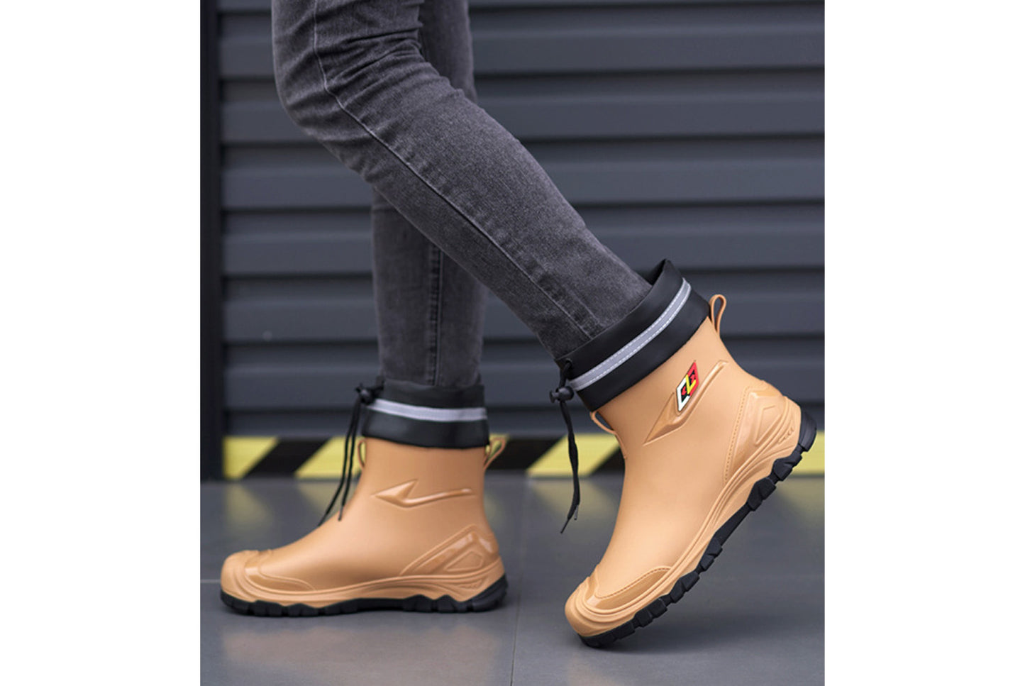 Men's Mid-Calf Fleece-Lined Non-Slip Rain Boots