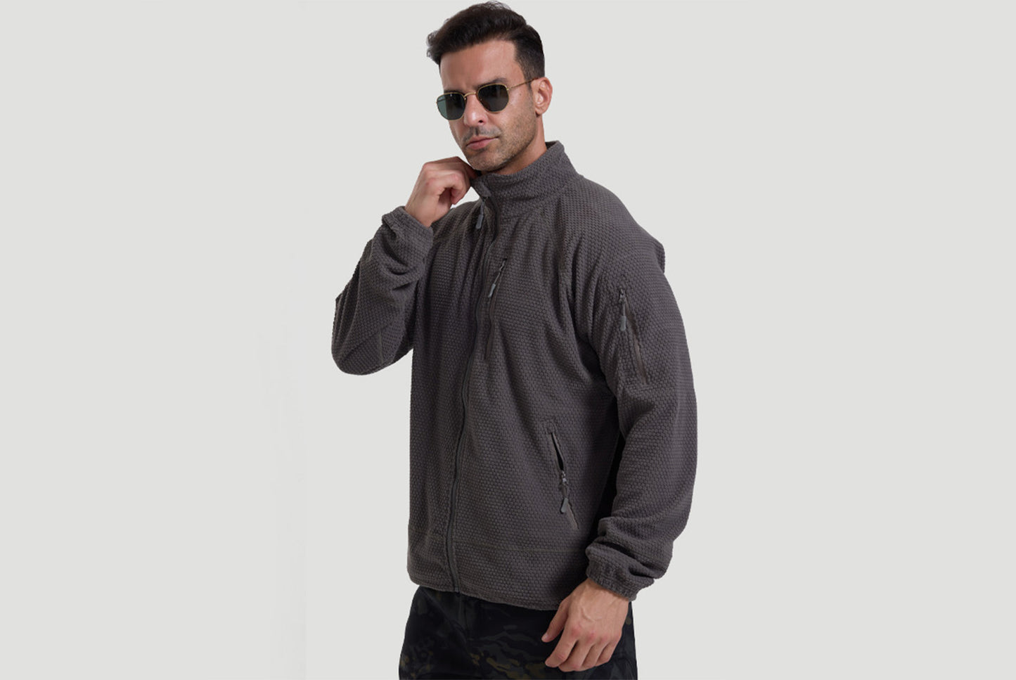 **Men's Tactical Fleece Jacket Stand Collar Liner**