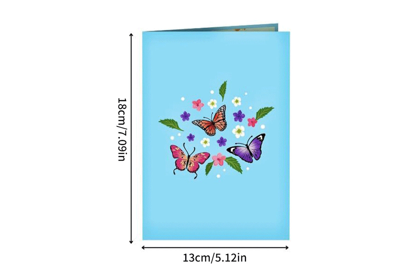 3D Stereoscopic Butterfly and Flower Greeting Card