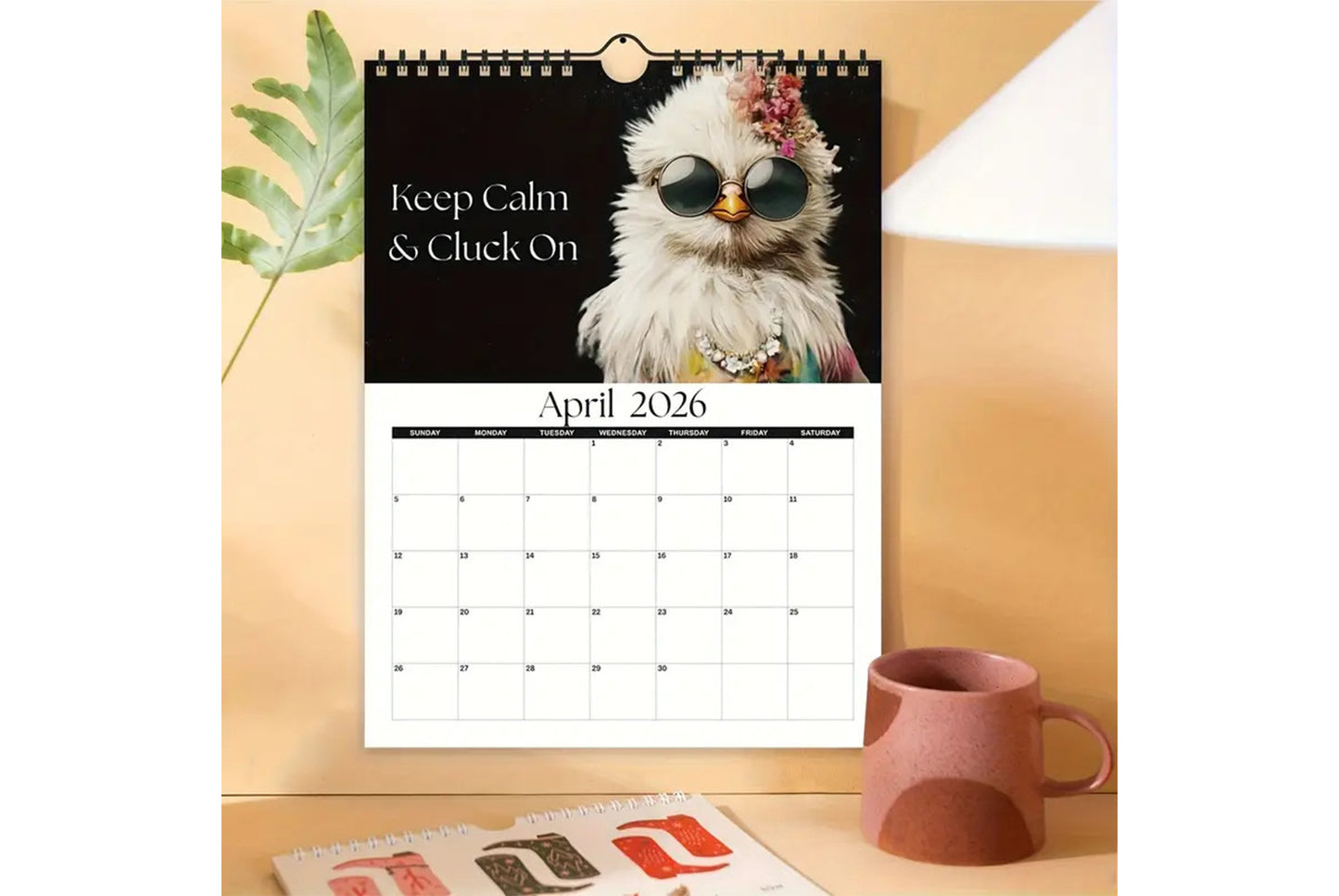 **2026 Funny Chicken Wall Calendar with Confident Quotes**