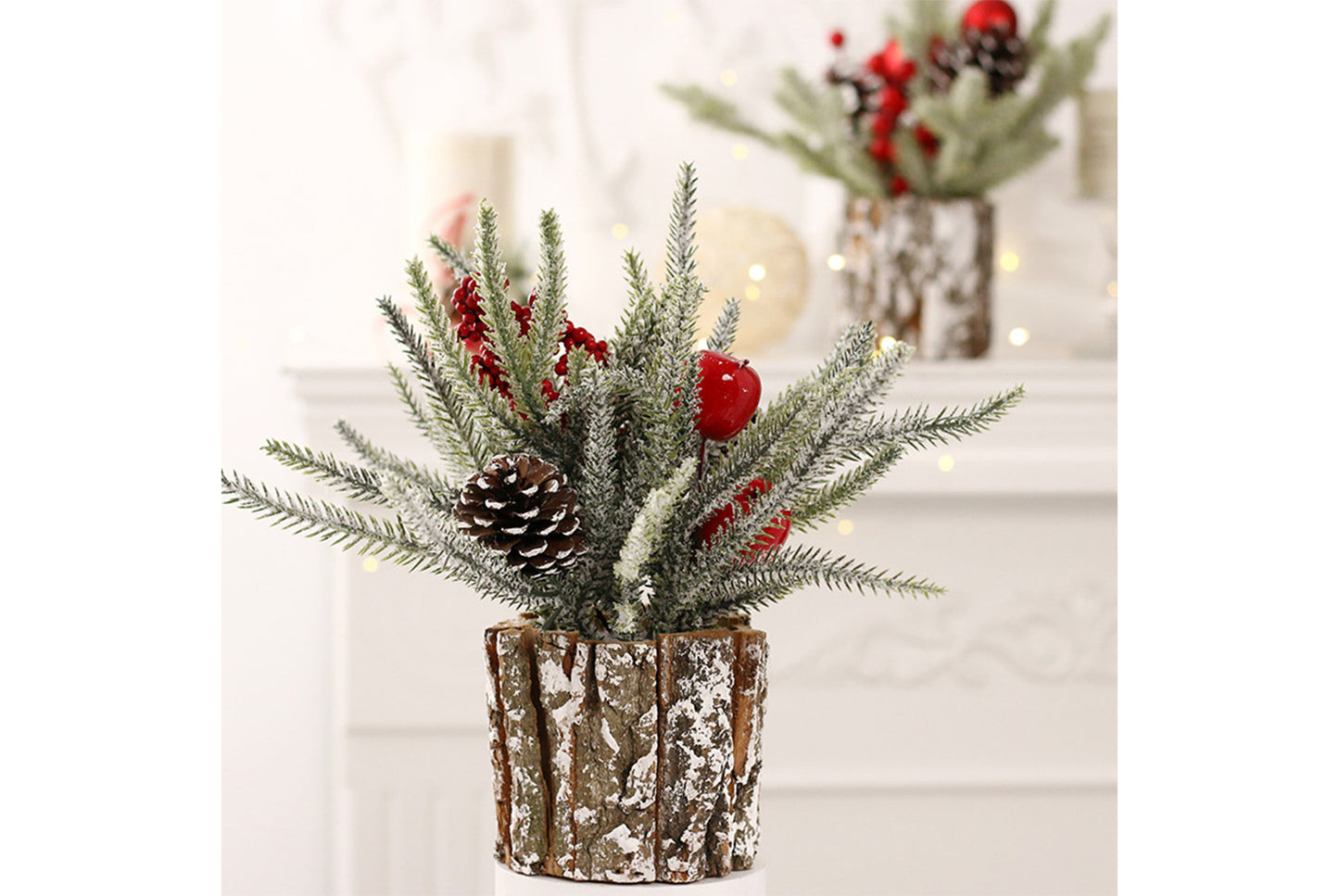 **25cm Flocked PE Simulated Mini Christmas Tree Ornament**