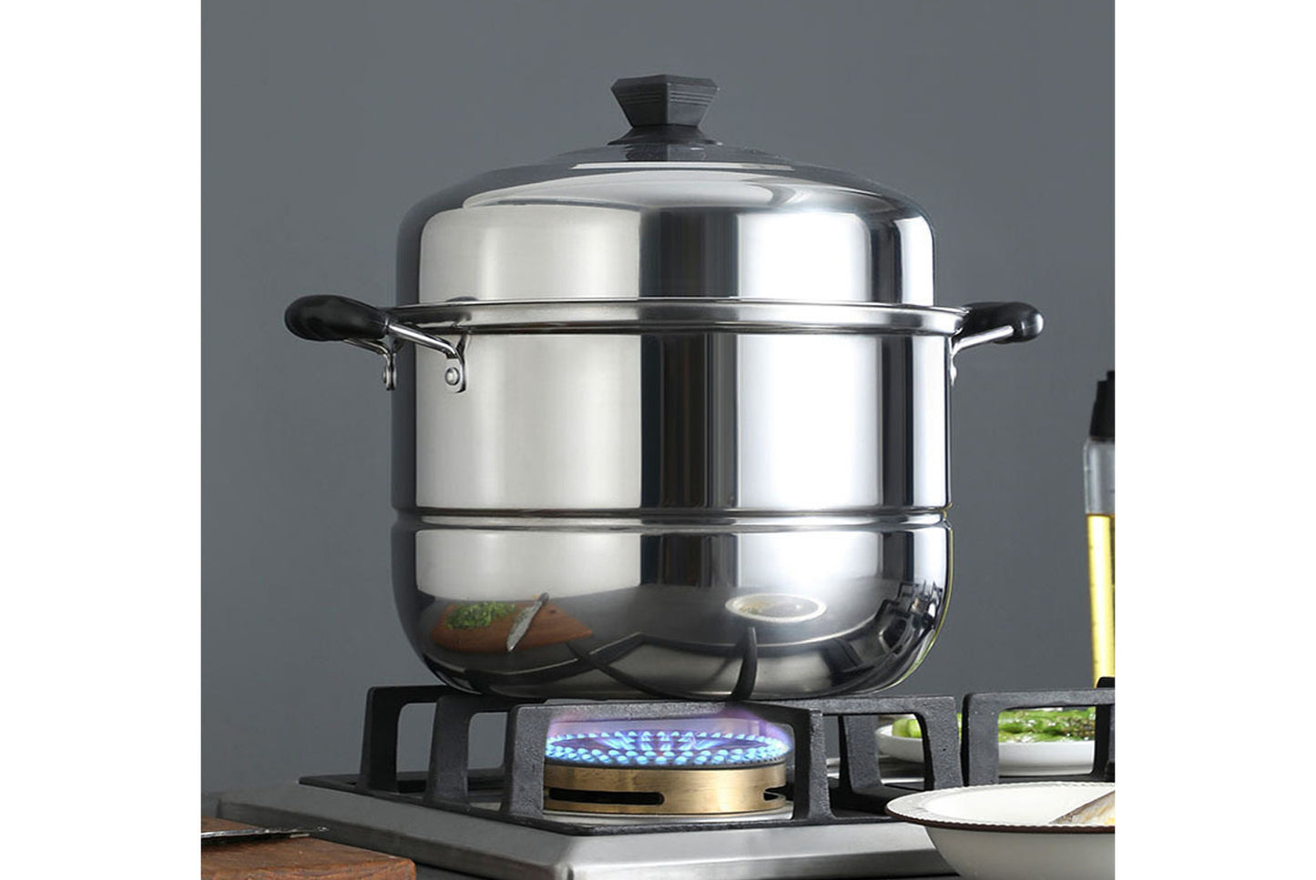 **Multi-Layer Stainless Steel Steamer (Double/Triple Layer Available)**