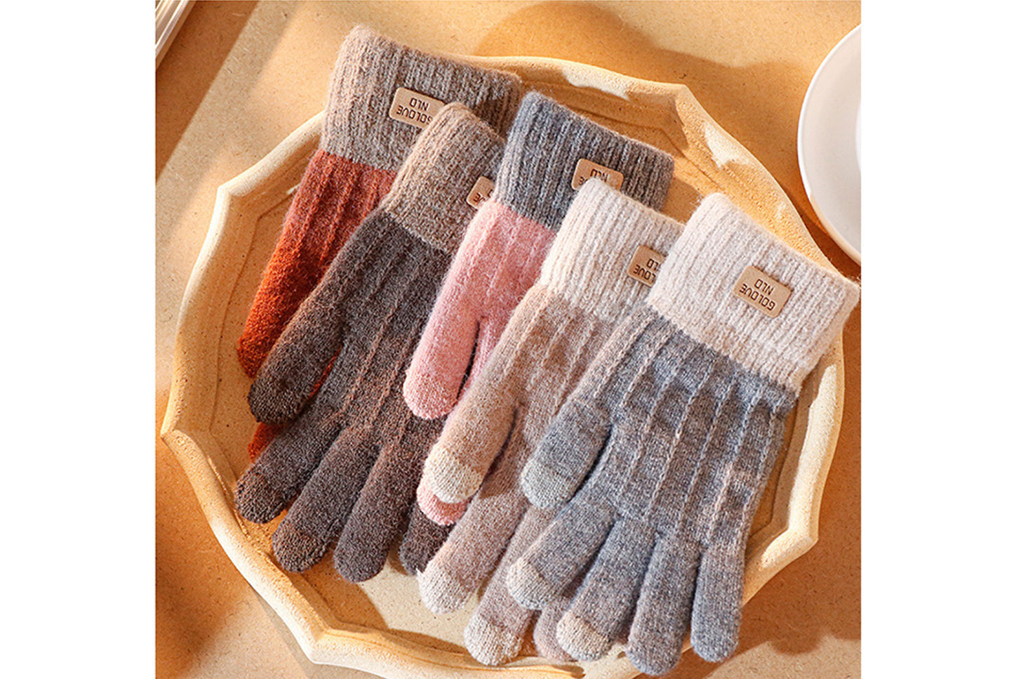 Thickened Alpaca Wool Touchscreen Gloves for Autumn/Winter