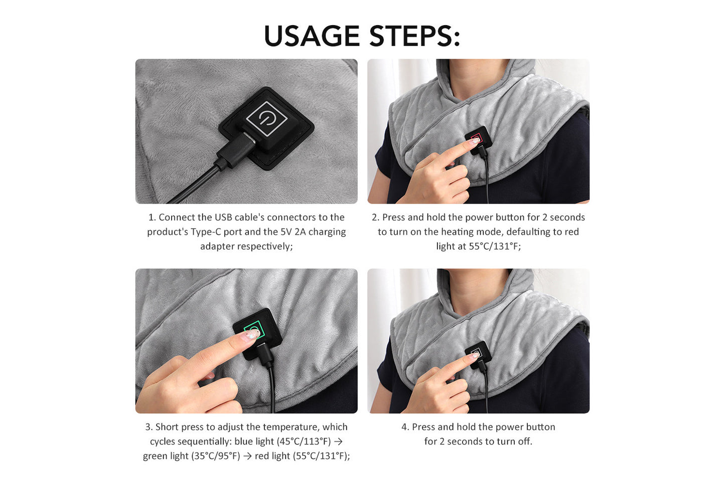 USB Heated Shawl/Shoulder Support