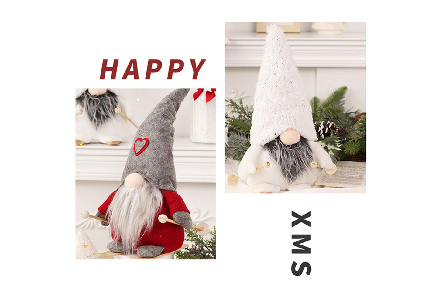 35cm Skiing Faceless Old Man Doll