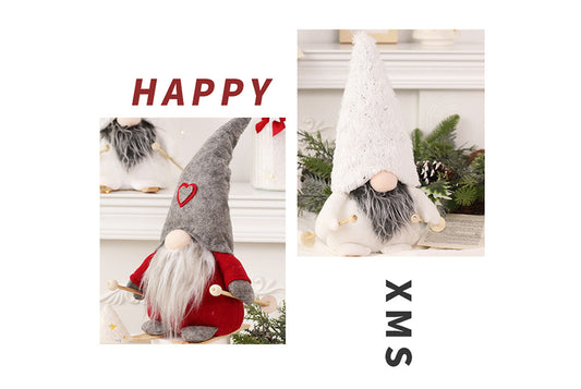 35cm Skiing Faceless Old Man Doll