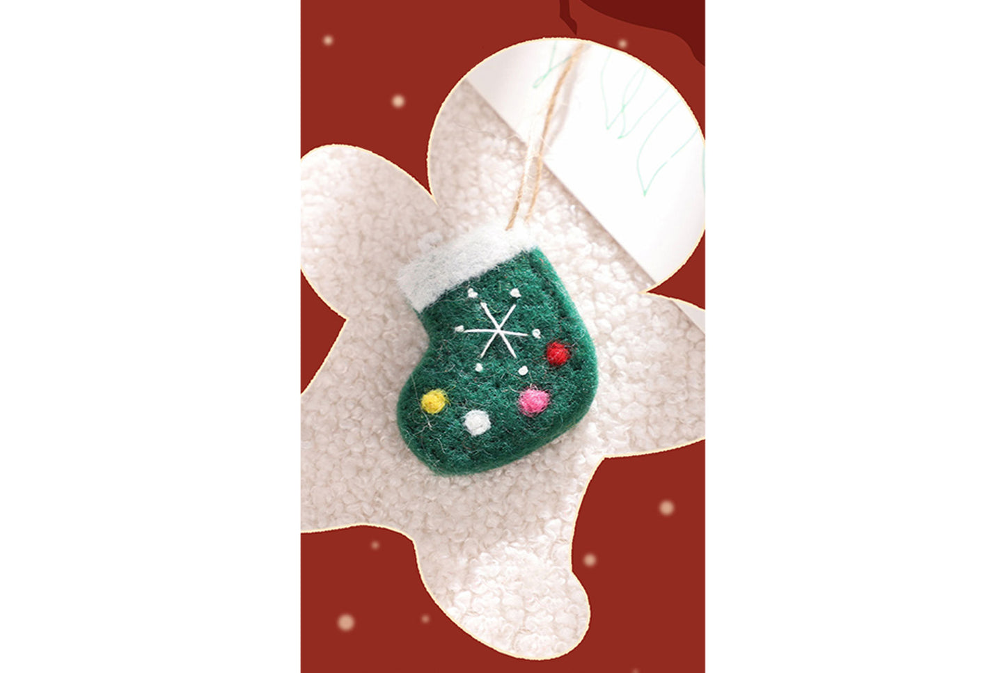 Santa Claus and Snowman Felt Pendant Gift Box