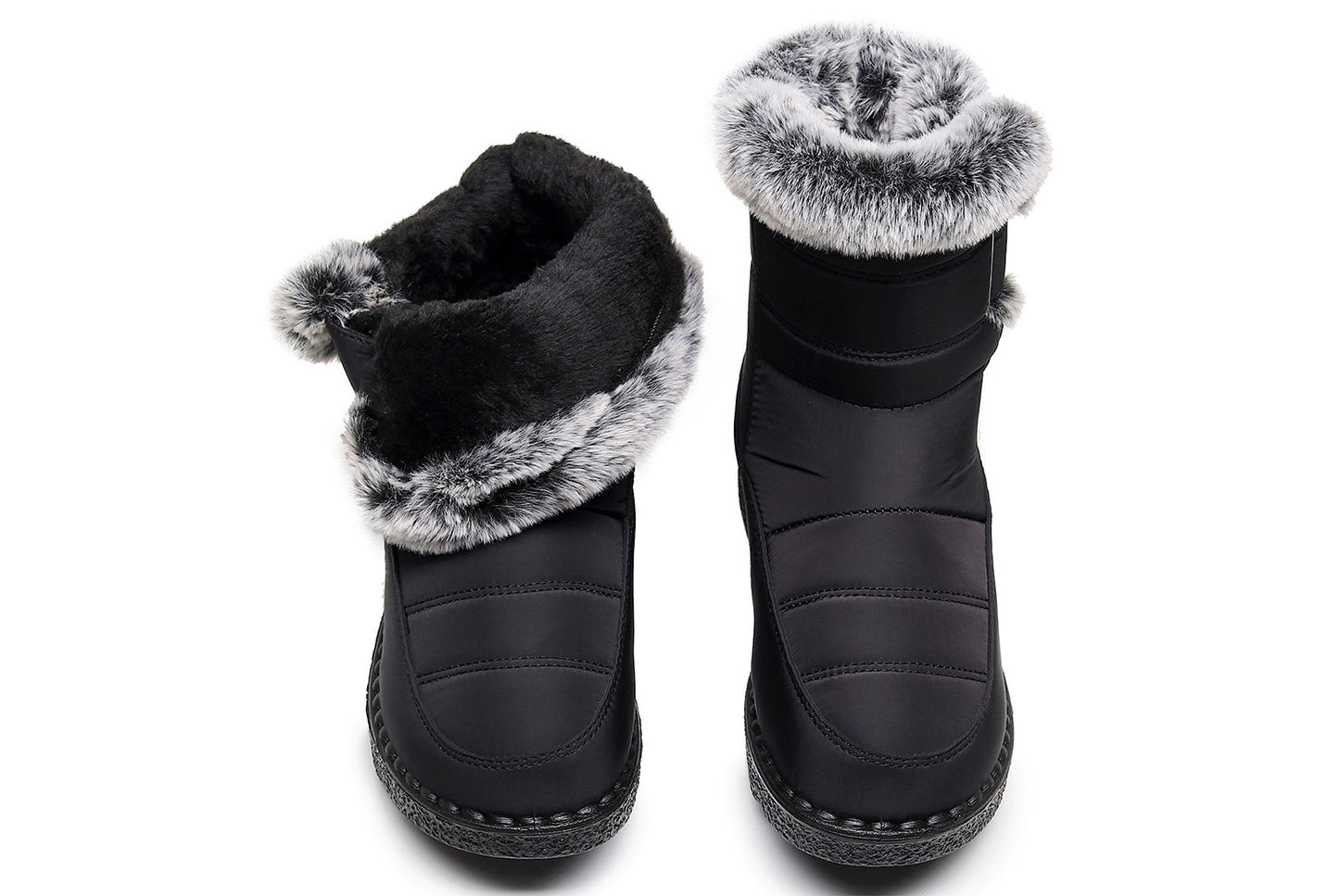 **Women's Waterproof Rabbit Fur Snow Boots**