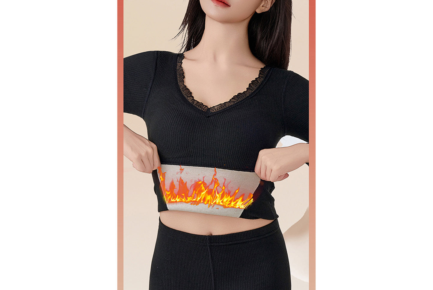 **Women's 7A Antibacterial Thermal Bra Set (Fixed Cup)**