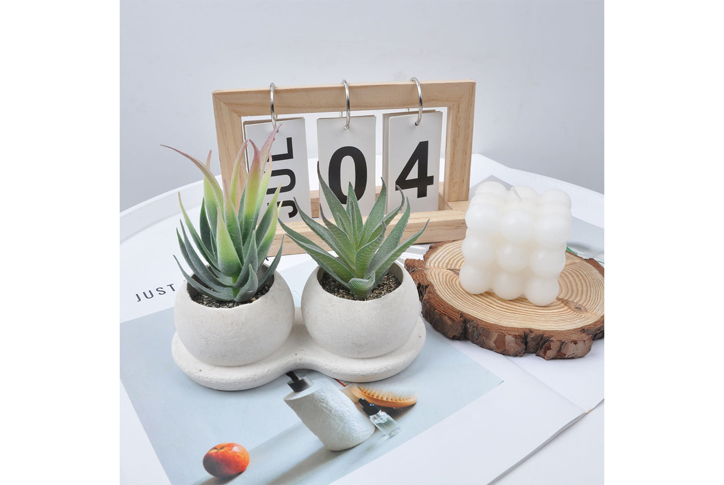 Halloween Simulated Plant Pots | Skull/White Pot/Succulent Series