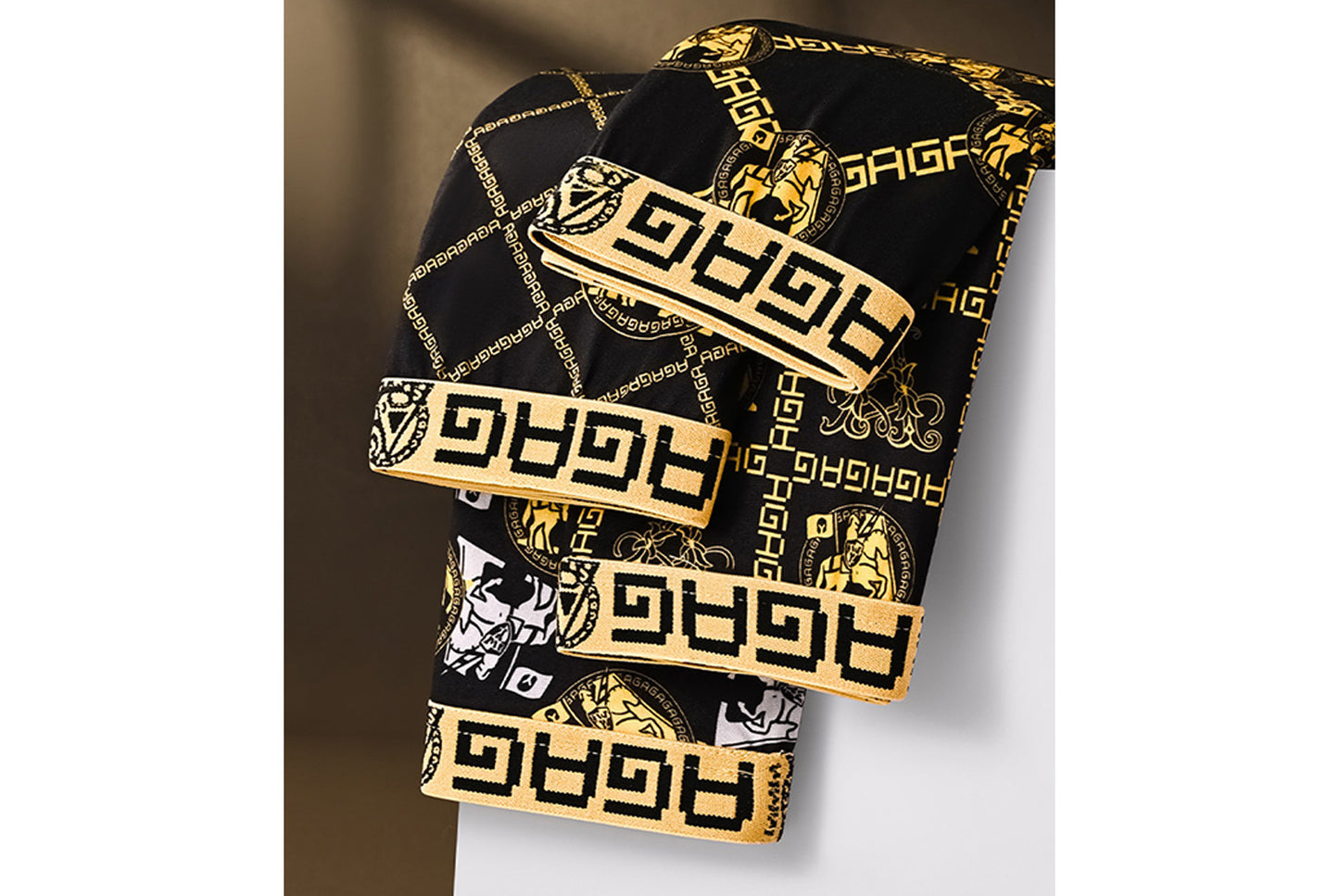 4-Pack - Black and Gold Men's Boxer Briefs